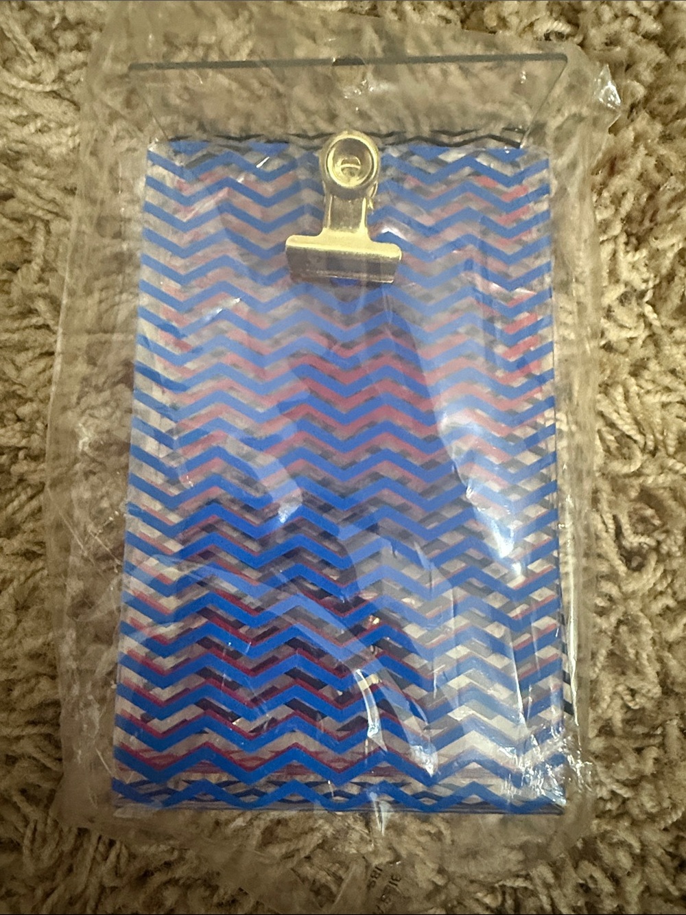 3 pack Chevron Pattern polaroid Clipboards with Gold Metal Clip